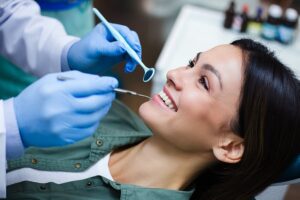 woman in dental chair