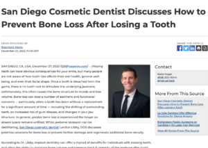 Mission Valley Cosmetic Dentist Explores Solutions for Bone Loss